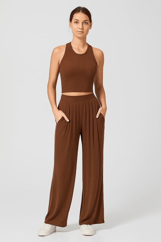 Ribbed Sleeveless Scoop Neck Bodysuit for Women | Outfit & Sets - KOZHIKO