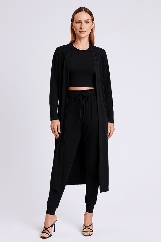 Women's Slim - Fit Knit Sports Set – Vest, Jacket & Trousers 3 - Piece Outfit | Outfit & Sets - KOZHIKO