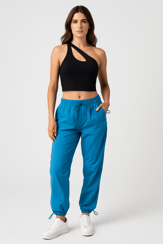 Asymmetrical Cutout Crop Top – Black | Tops & Blouses - KOZHIKO