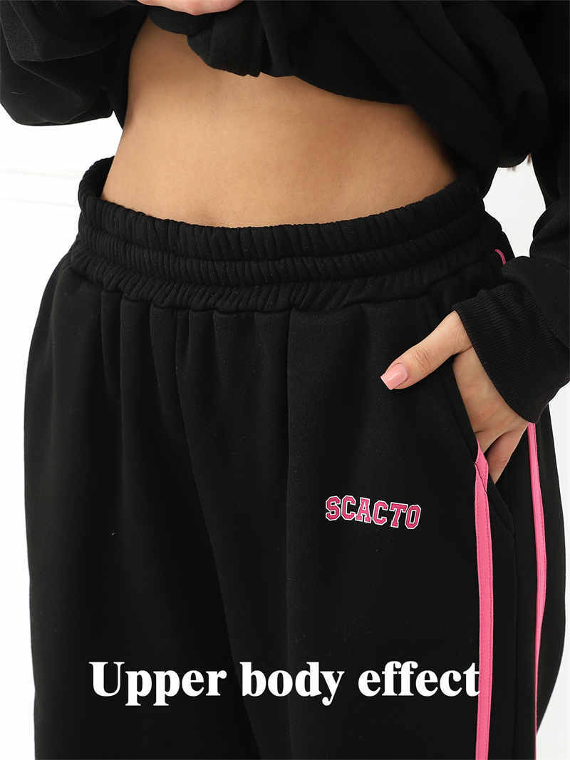 Casual Hoodie & Sweatpants Set for Women – Printed Top with Drawstring Joggers | Outfit & Sets - KOZHIKO