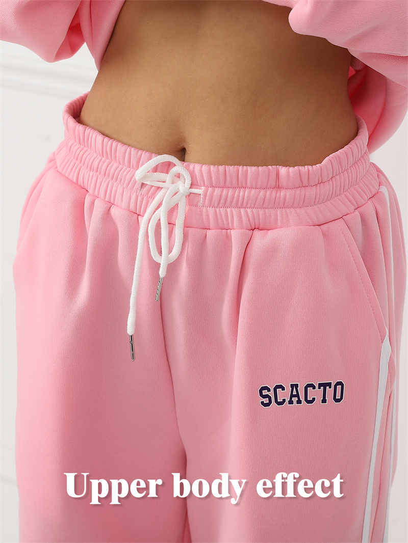 Casual Hoodie & Sweatpants Set for Women – Printed Top with Drawstring Joggers | Outfit & Sets - KOZHIKO