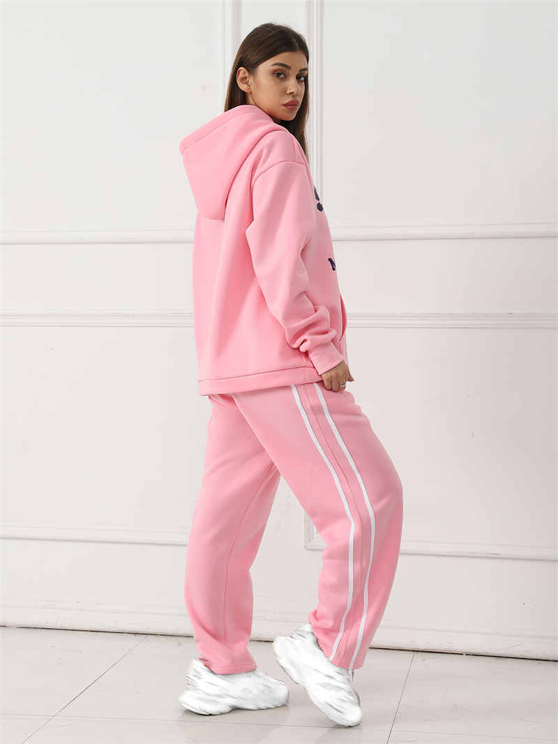 Casual Hoodie & Sweatpants Set for Women – Printed Top with Drawstring Joggers | Outfit & Sets - KOZHIKO