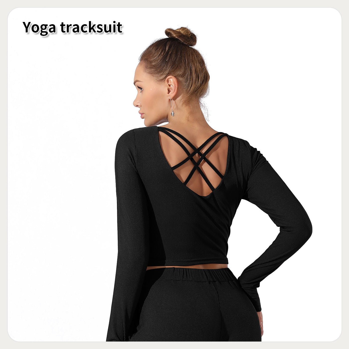 Cross - Back Ribbed Long Sleeve Bodysuit for Women | Outfit & Sets - KOZHIKO