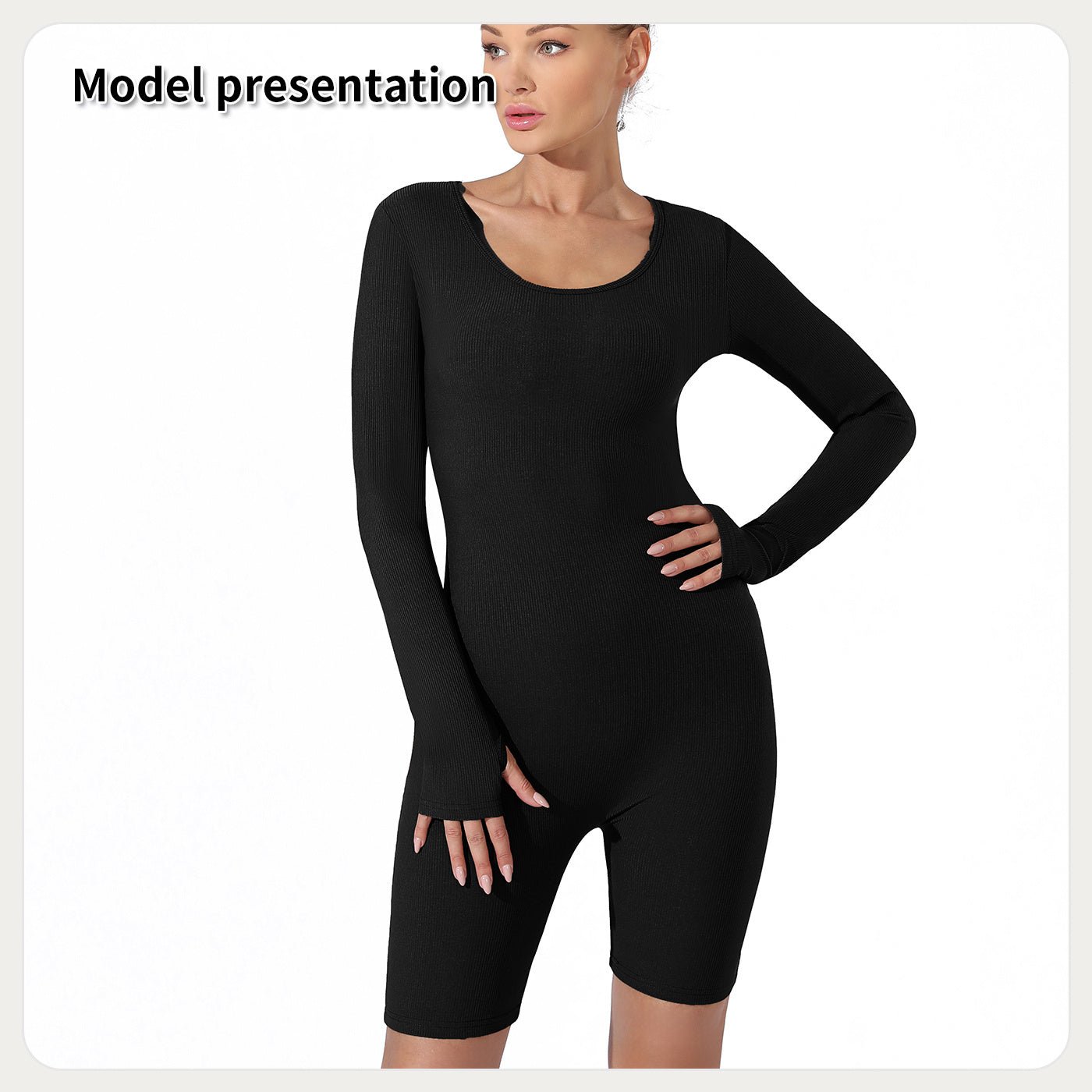 Long Sleeve Ribbed Slimming Bodysuit for Women | Shapewear - KOZHIKO