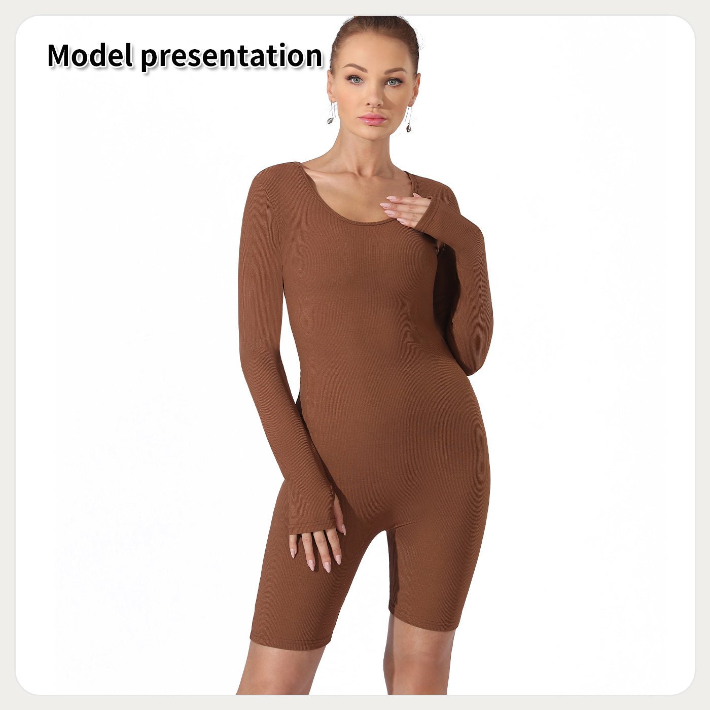 Long Sleeve Ribbed Slimming Bodysuit for Women | Shapewear - KOZHIKO