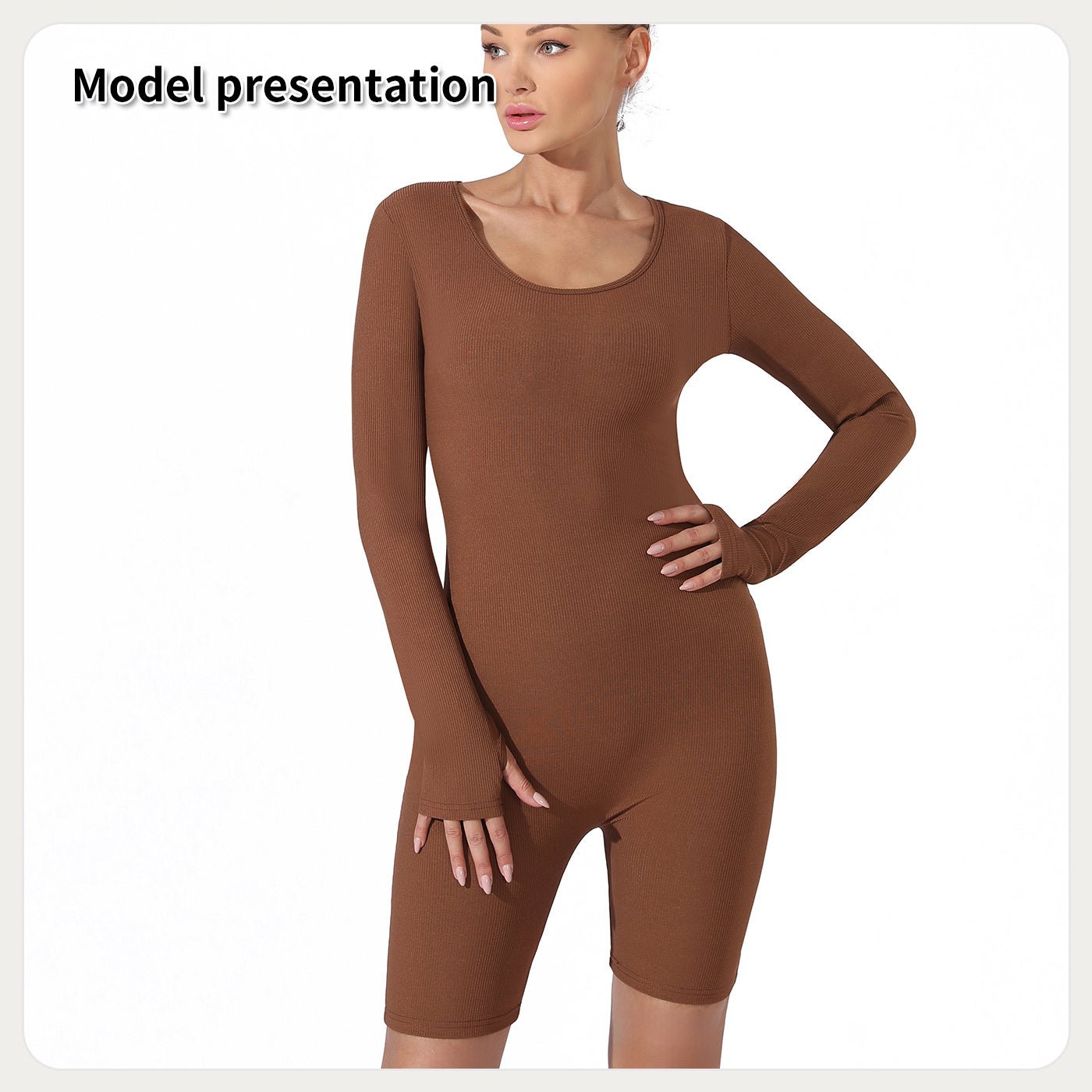 Long Sleeve Ribbed Slimming Bodysuit for Women | Shapewear - KOZHIKO