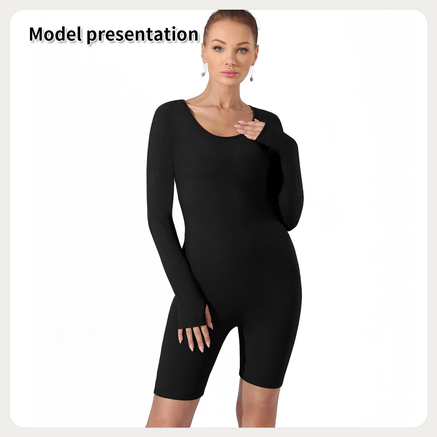 Long Sleeve Ribbed Slimming Bodysuit for Women | Shapewear - KOZHIKO