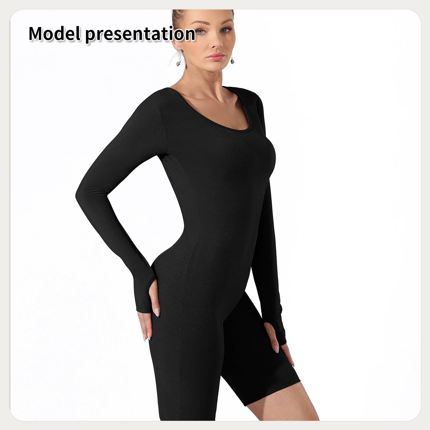 Long Sleeve Ribbed Slimming Bodysuit for Women | Shapewear - KOZHIKO