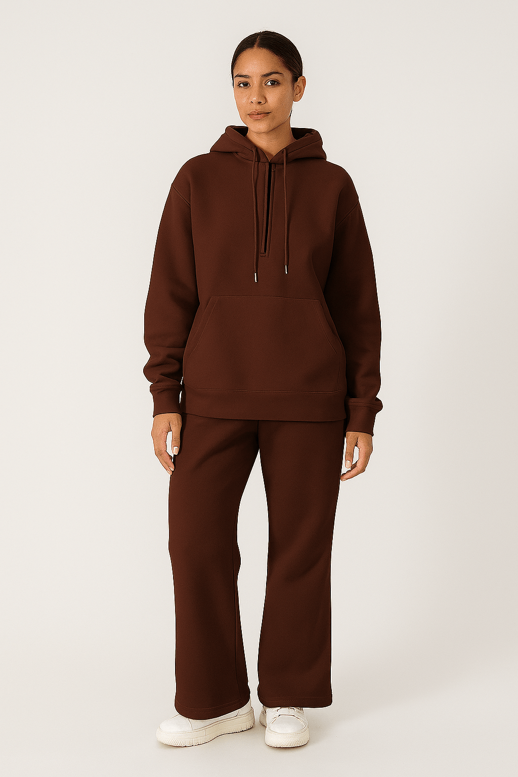 Solid Color Sweatshirt and Pants Set for Women – Casual Long Sleeve Loungewear | Outfit & Sets - KOZHIKO