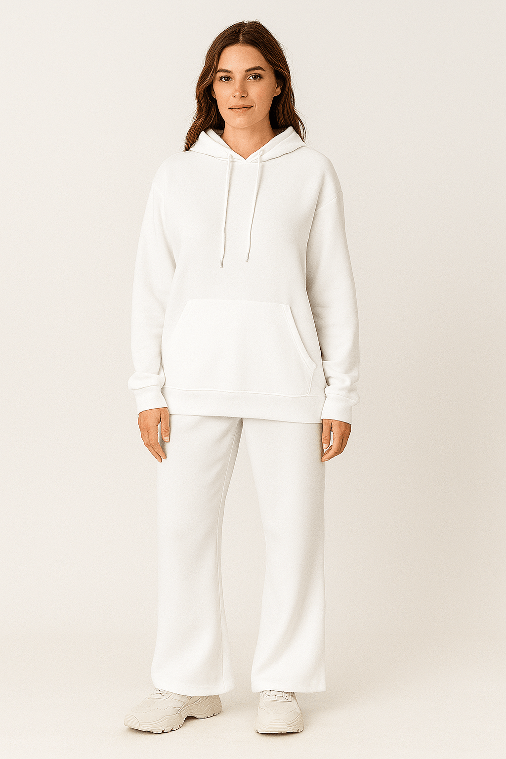 Solid Color Sweatshirt and Pants Set for Women – Casual Long Sleeve Loungewear | Outfit & Sets - KOZHIKO