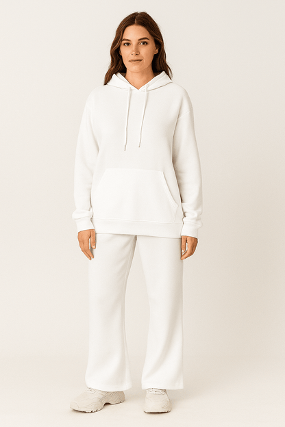 Solid Color Sweatshirt and Pants Set for Women – Casual Long Sleeve Loungewear | Outfit & Sets - KOZHIKO