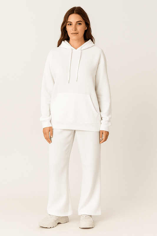 Solid Color Sweatshirt and Pants Set for Women – Casual Long Sleeve Loungewear | Outfit & Sets - KOZHIKO