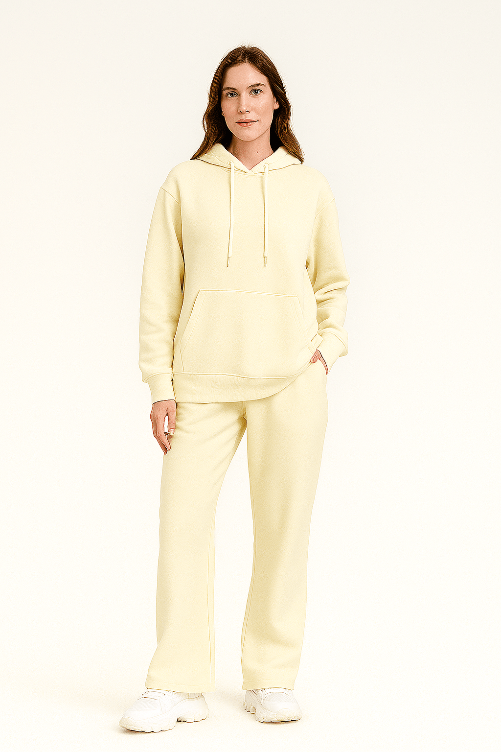Solid Color Sweatshirt and Pants Set for Women – Casual Long Sleeve Loungewear | Outfit & Sets - KOZHIKO