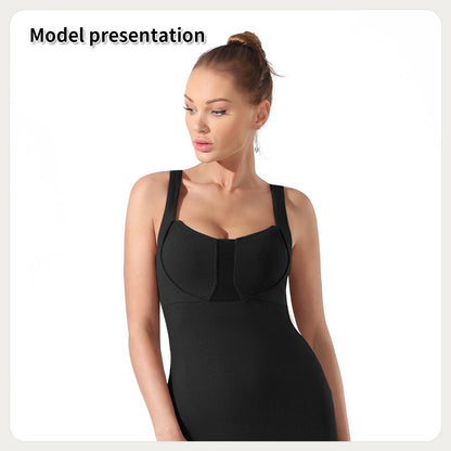 Women's Black Sleeveless Bodycon Midi Dress – High Elastic Fit | Dress - KOZHIKO