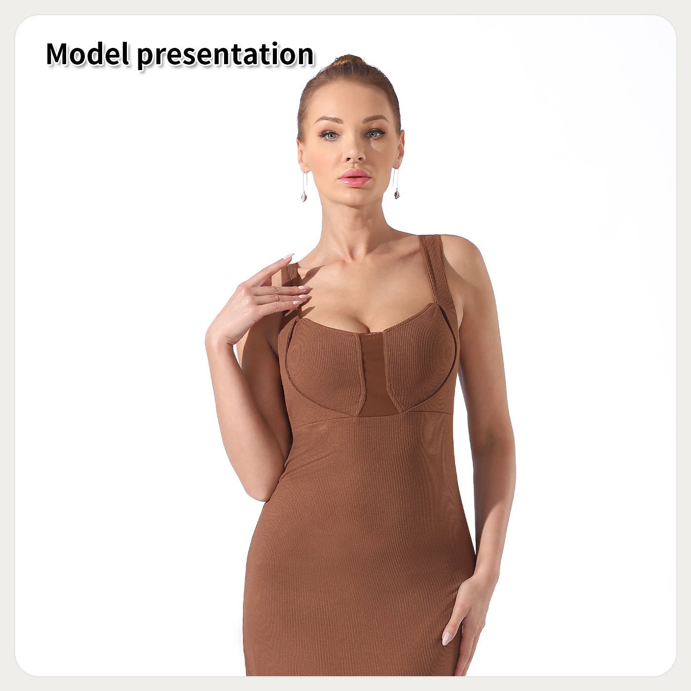 Women's Black Sleeveless Bodycon Midi Dress – High Elastic Fit | Dress - KOZHIKO