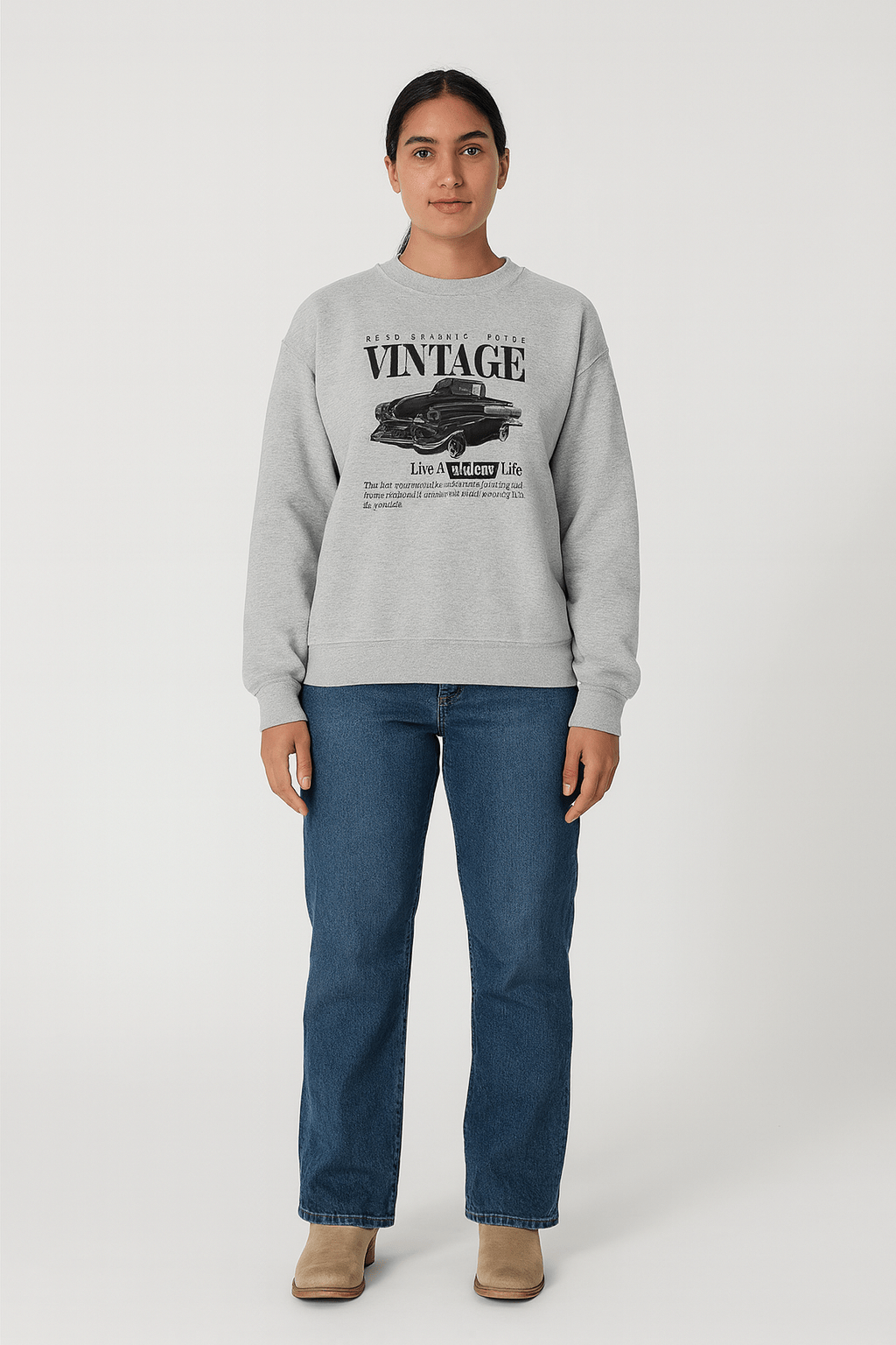 Women’s Printed Solid Color Long Sleeve Sweatshirt | Outerwear & Jackets - KOZHIKO