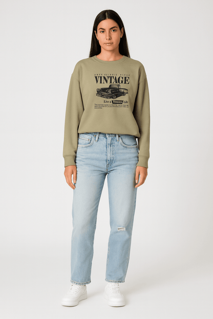 Women’s Printed Solid Color Long Sleeve Sweatshirt | Outerwear & Jackets - KOZHIKO