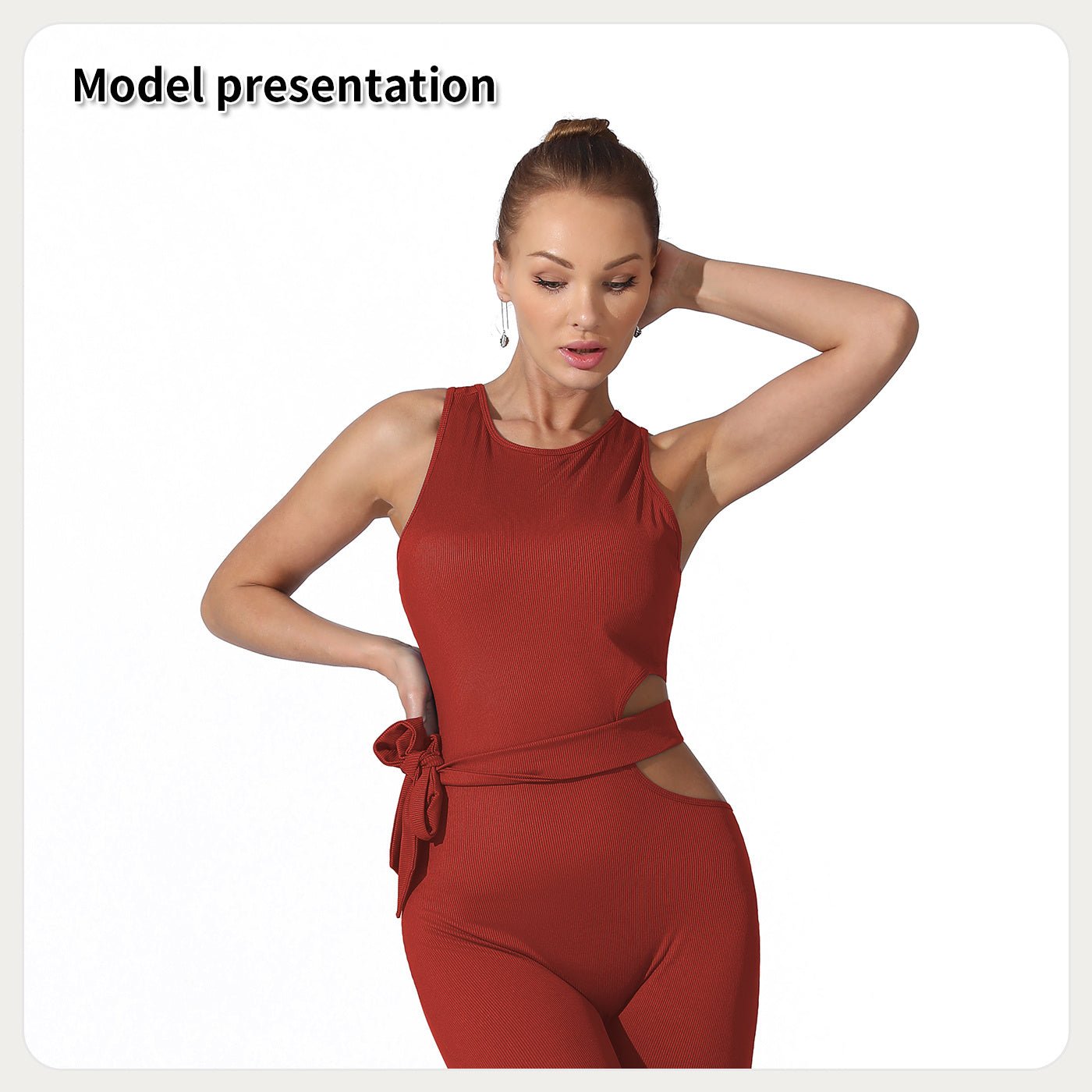 Women's Sleeveless Cutout Waist Bodycon Jumpsuit | Outfit & Sets - KOZHIKO