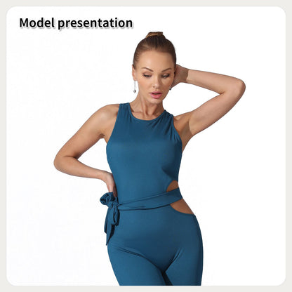 Women's Sleeveless Cutout Waist Bodycon Jumpsuit | Outfit & Sets - KOZHIKO