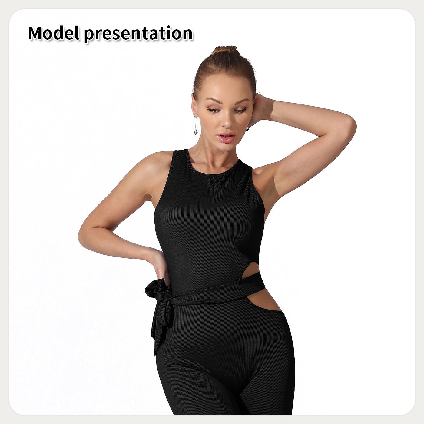 Women's Sleeveless Cutout Waist Bodycon Jumpsuit | Outfit & Sets - KOZHIKO