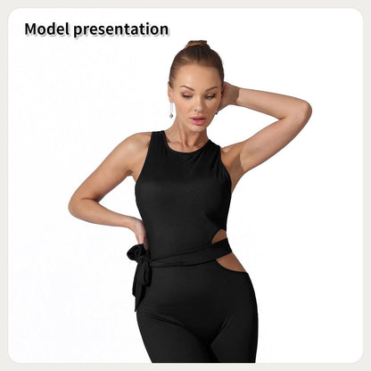 Women's Sleeveless Cutout Waist Bodycon Jumpsuit | Outfit & Sets - KOZHIKO