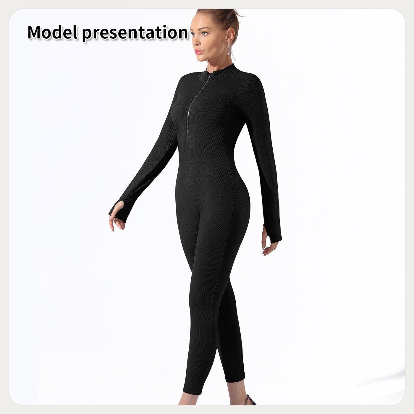 Zip - Up Long Sleeve Full Body Shaping Jumpsuit for Women | Shapewear - KOZHIKO