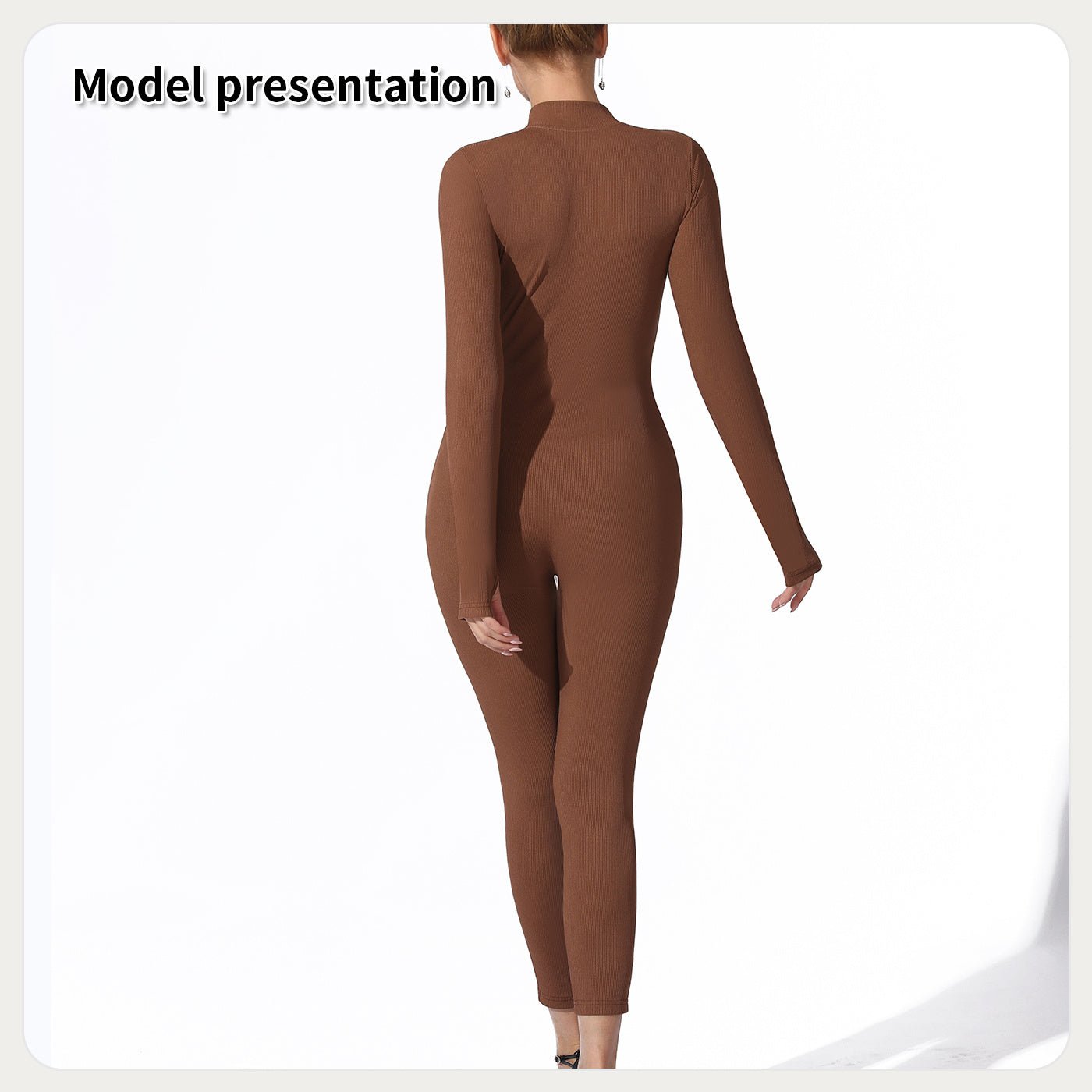 Zip - Up Long Sleeve Full Body Shaping Jumpsuit for Women | Shapewear - KOZHIKO